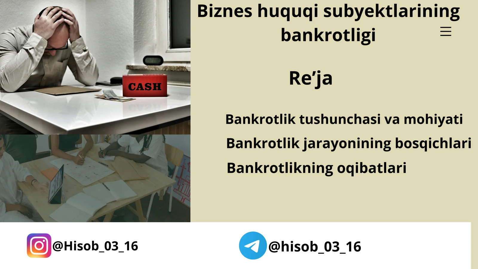 bankrotlik tushunchasi va mohiyati
