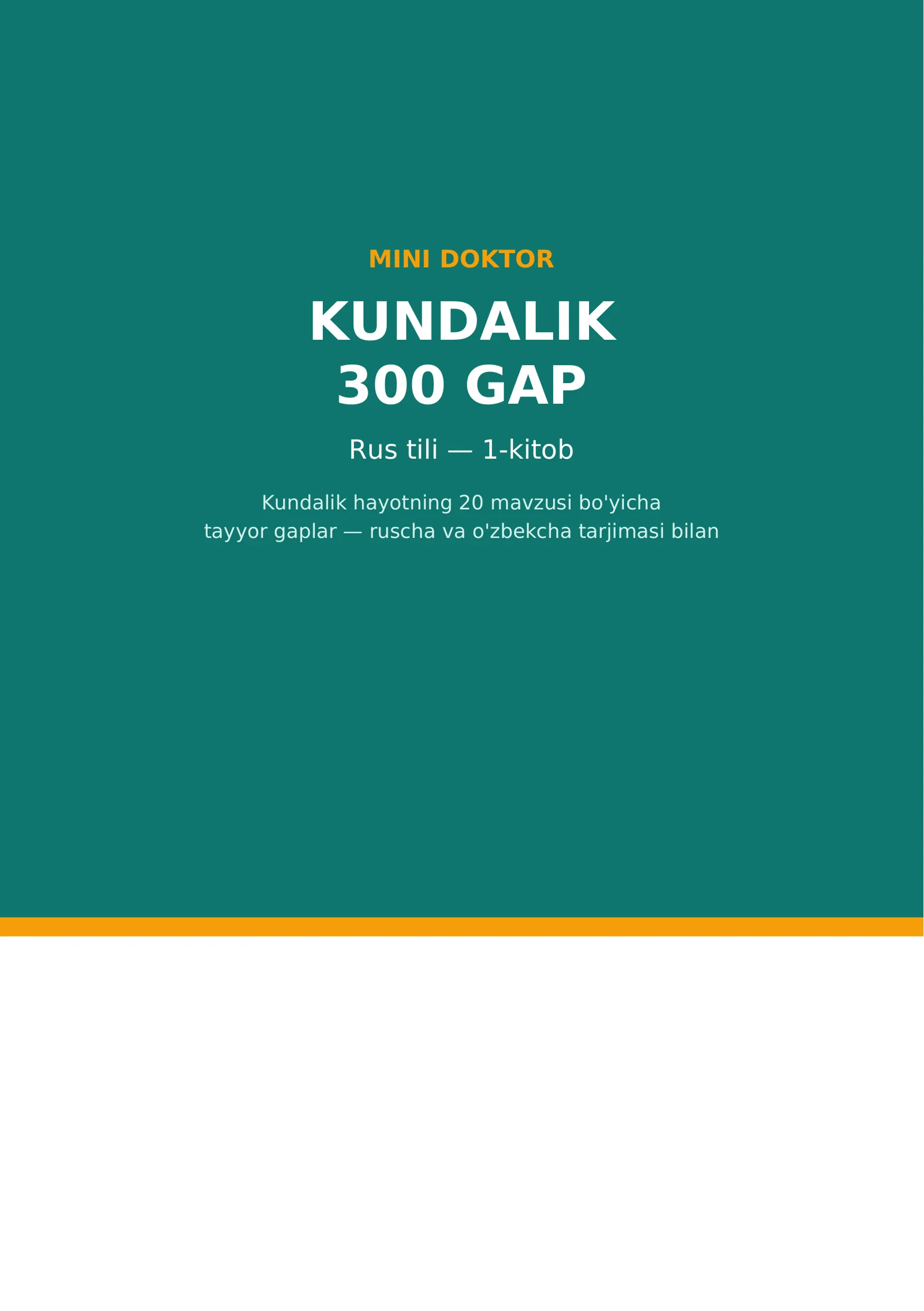 Rus tilida bir kunlik tayyor 300 ta gap