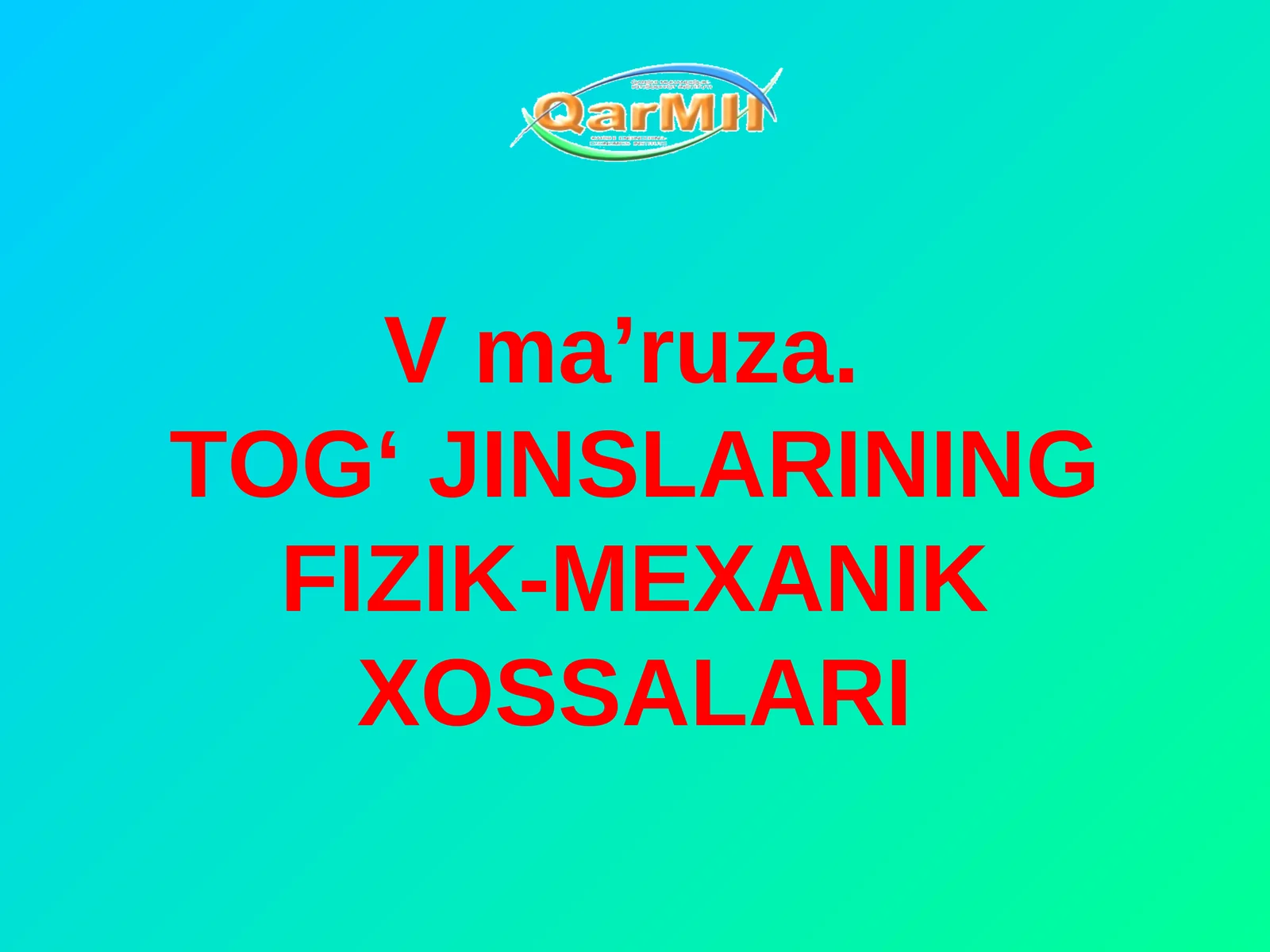 TOG‘ JINSLARINING FIZIK-MEXANIK XOSSALARI