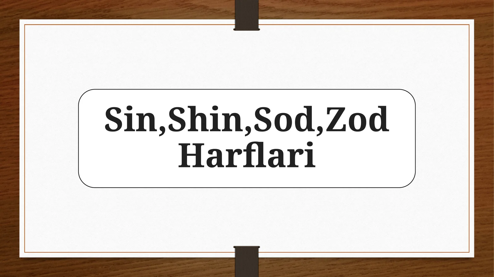 Sin,Shin,Sod,Zod Harflari