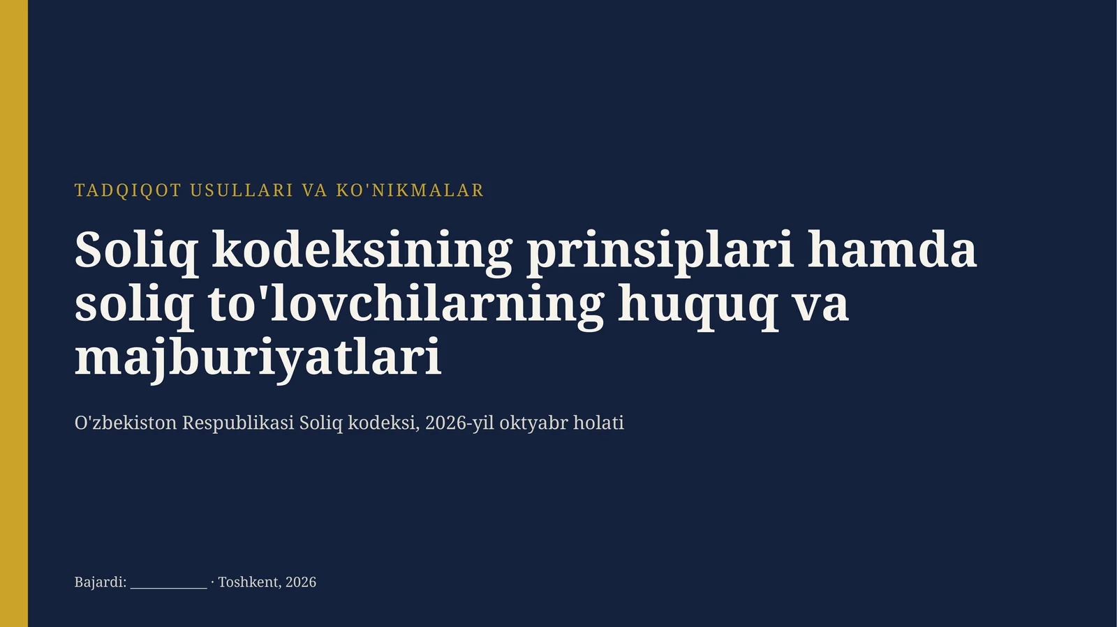TADQIQOT USULLARI VA KO'NIKMALAR