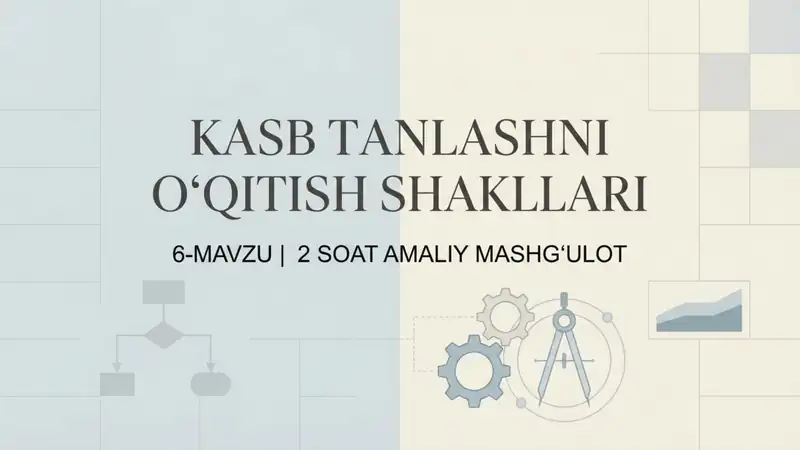 Kasb Tanlashni O‘qitish Shakllari