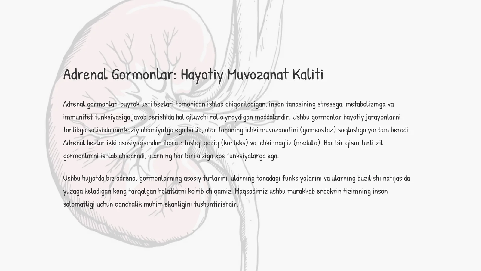 Adrenal Gormonlar: Hayotiy Muvozanat Kaliti