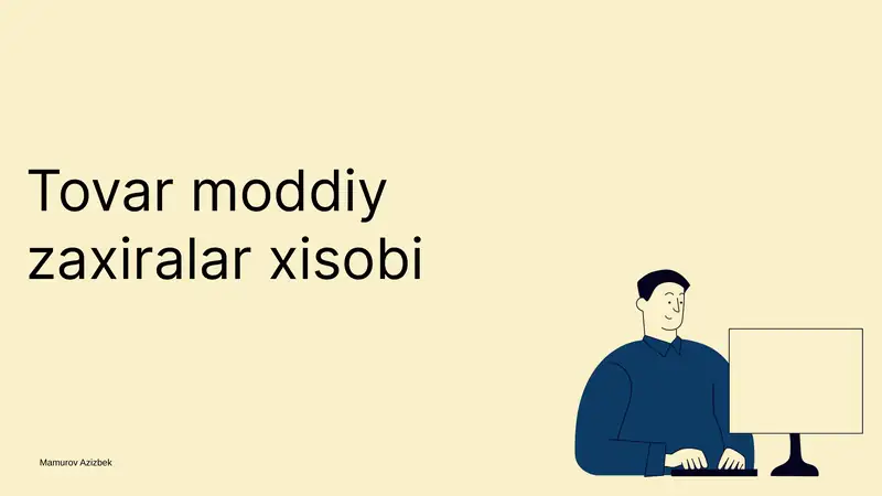 Tovar moddiy zaxiralar xisobi.