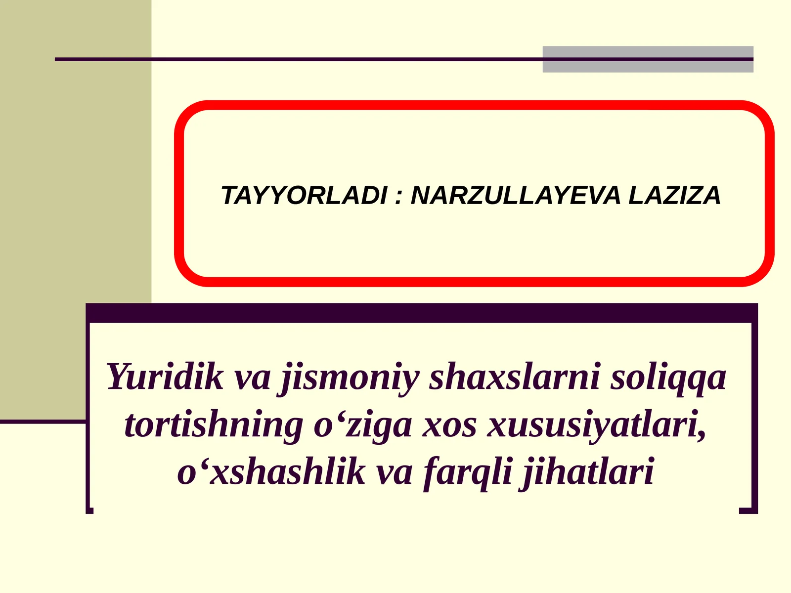Soliqlar Haqida Tushuncha
