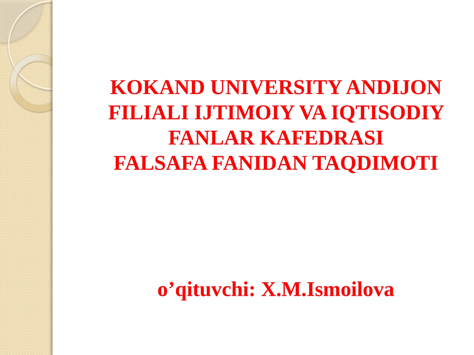 Inson Falsafasi (Falsafiyantropologiya)
