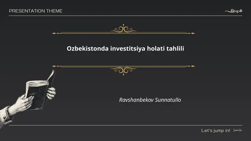 Ozbekistonda investitsiya holati tahlili