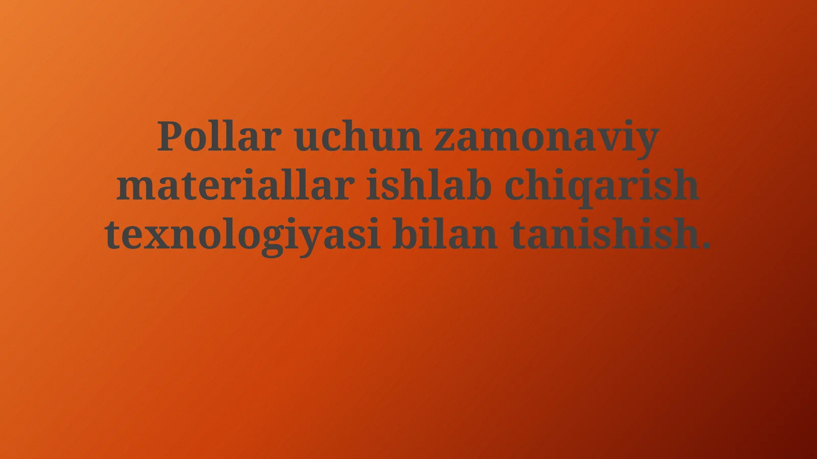 Zamonaviy pol qoplamalari