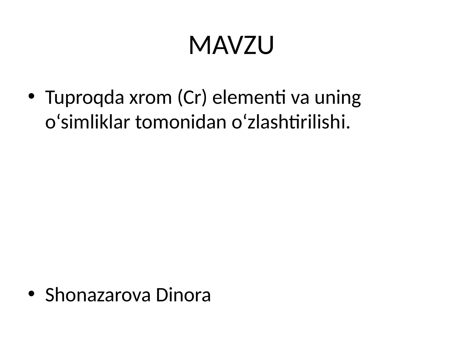 Tuproqda xrom mikroelementi