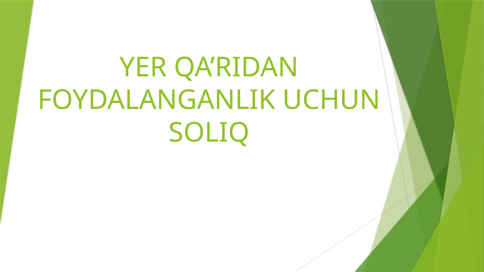 Yer qa’ridan foydalanish uchun soliq