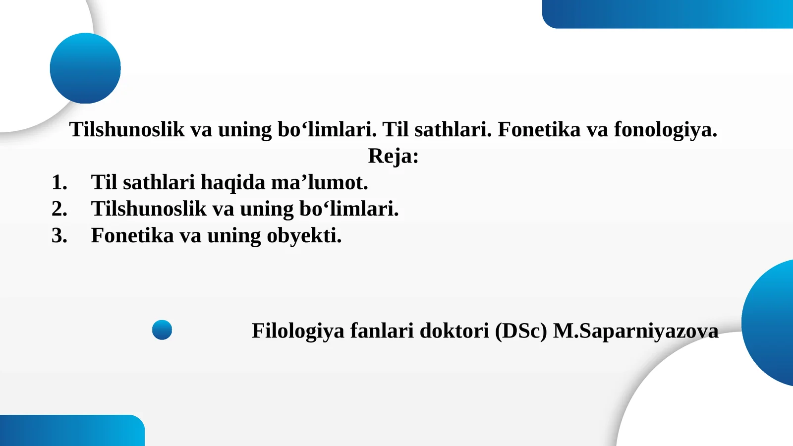 Fonetika va fonologiya