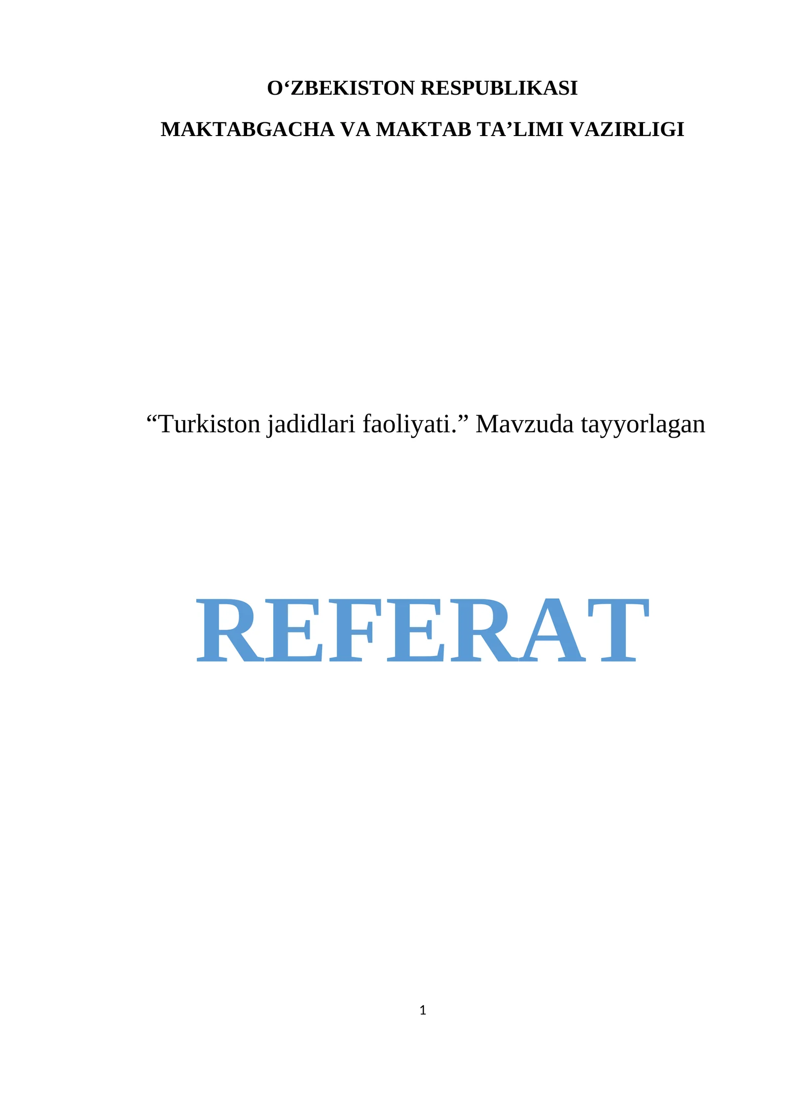 Turkiston jadidlari faoliyati