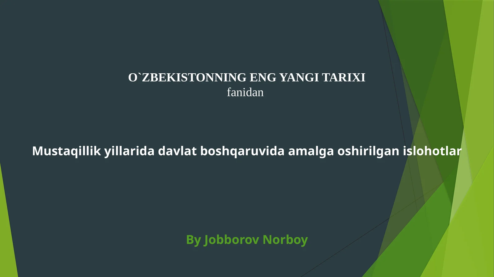 Mustaqillik yullarida amalga oshirilgan islohotlar