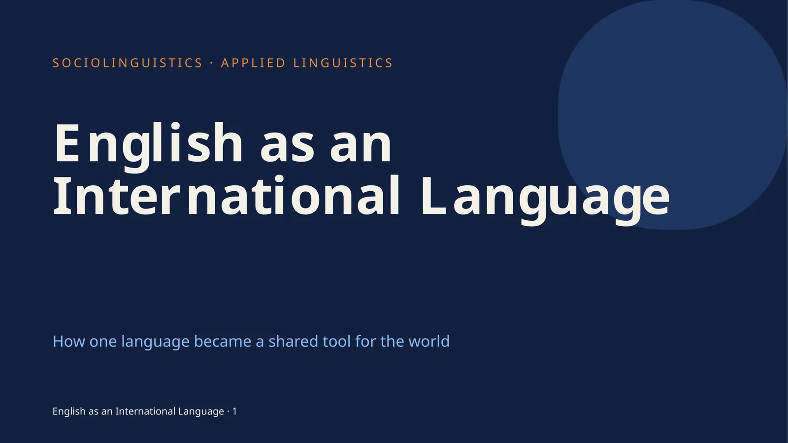 English as an International Language