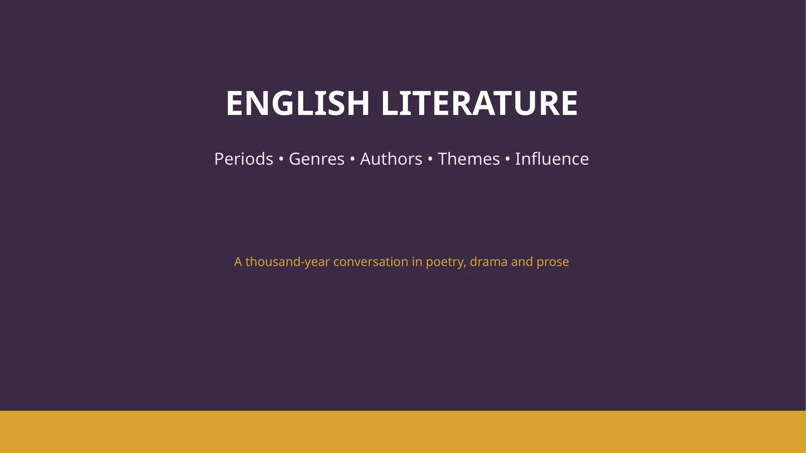 ENGLISH LITERATURE