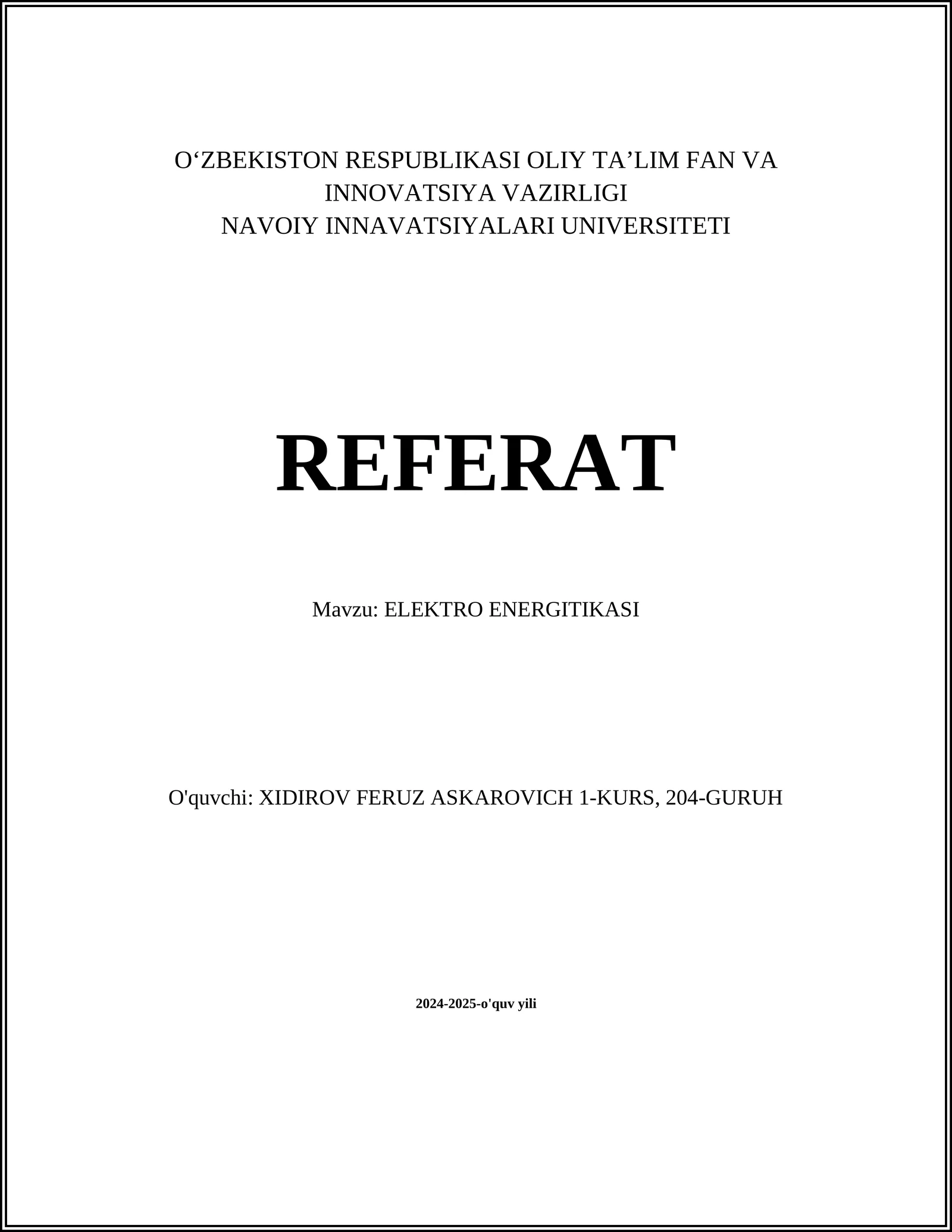 ELEKTRO ENERGITIKASI