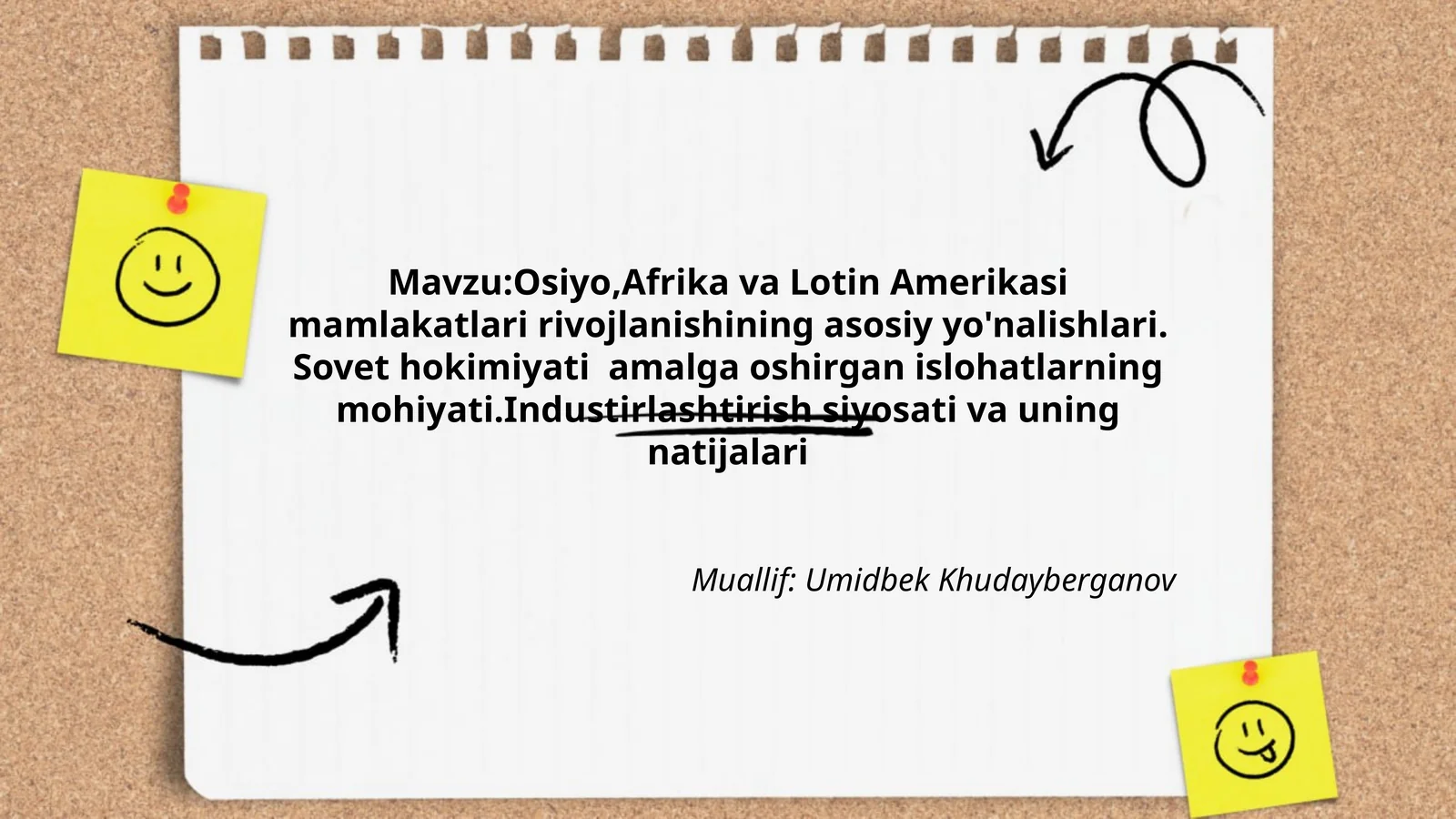 Osiyo,Afrika va Lotin Amerikasi mamlakatlari rivojlanishining asosiy yo'nalishlari