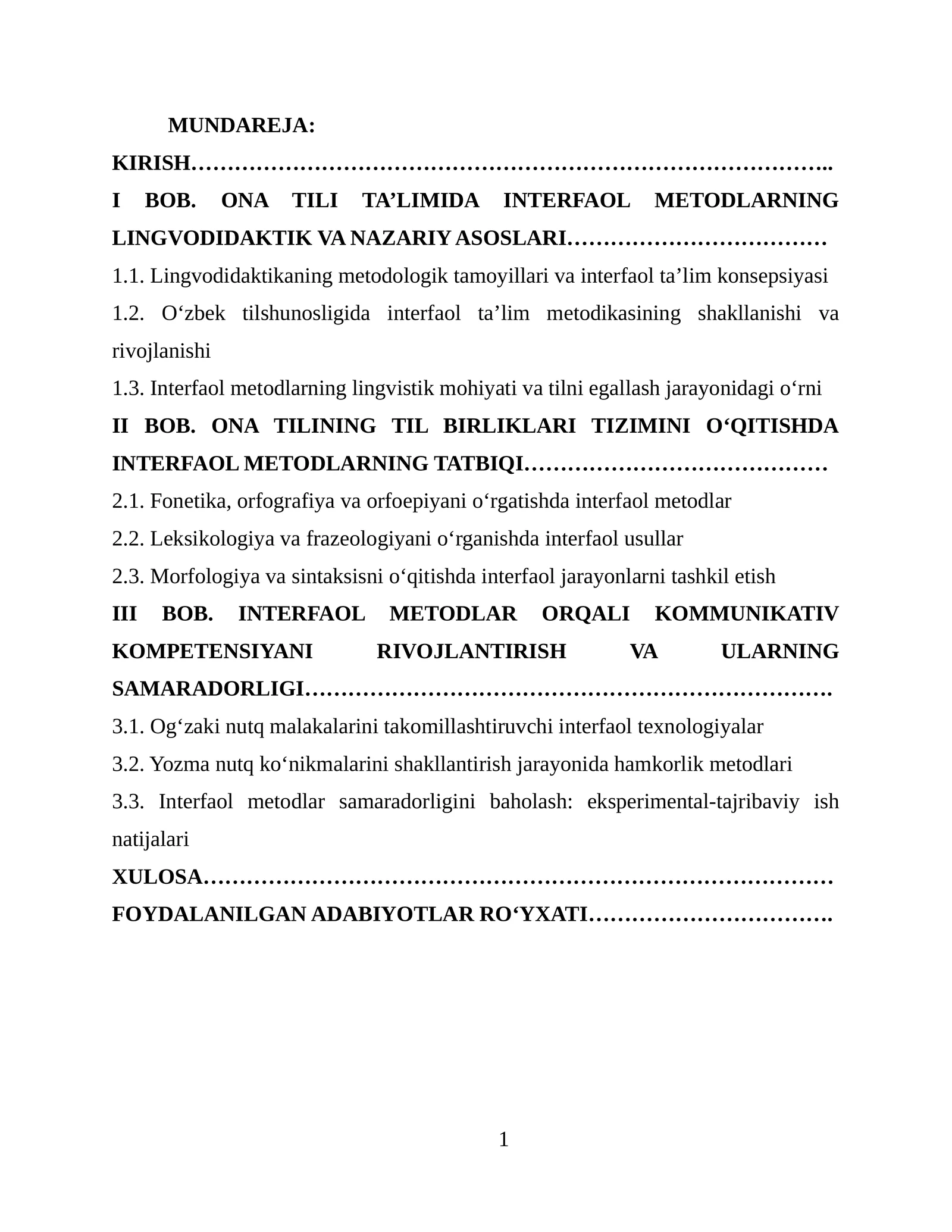 ONA TILI TA’LIMIDA INTERFAOL METODLARNING LINGVODIDAKTIK VA NAZARIY ASOSLARI