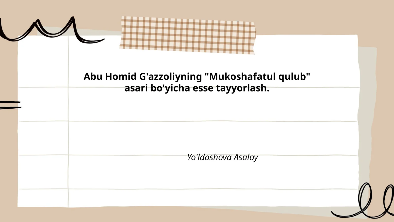 Abu Homid G'azzoliyning "Mukoshafatul qulub" asari
