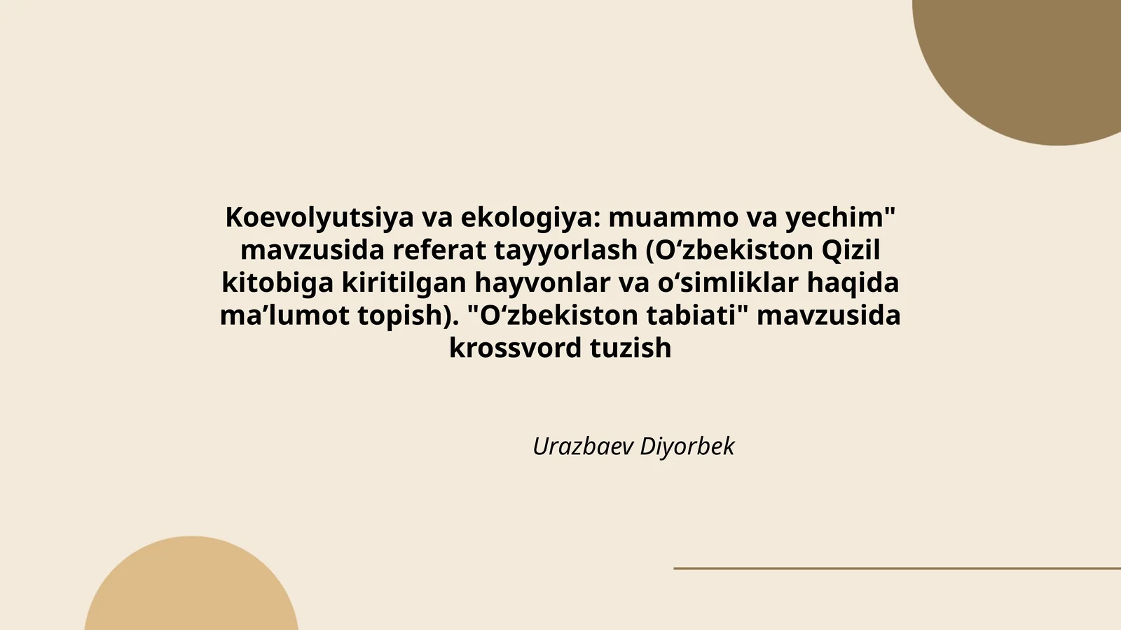 Koevolyutsiya va ekologiya: muammo va yechim