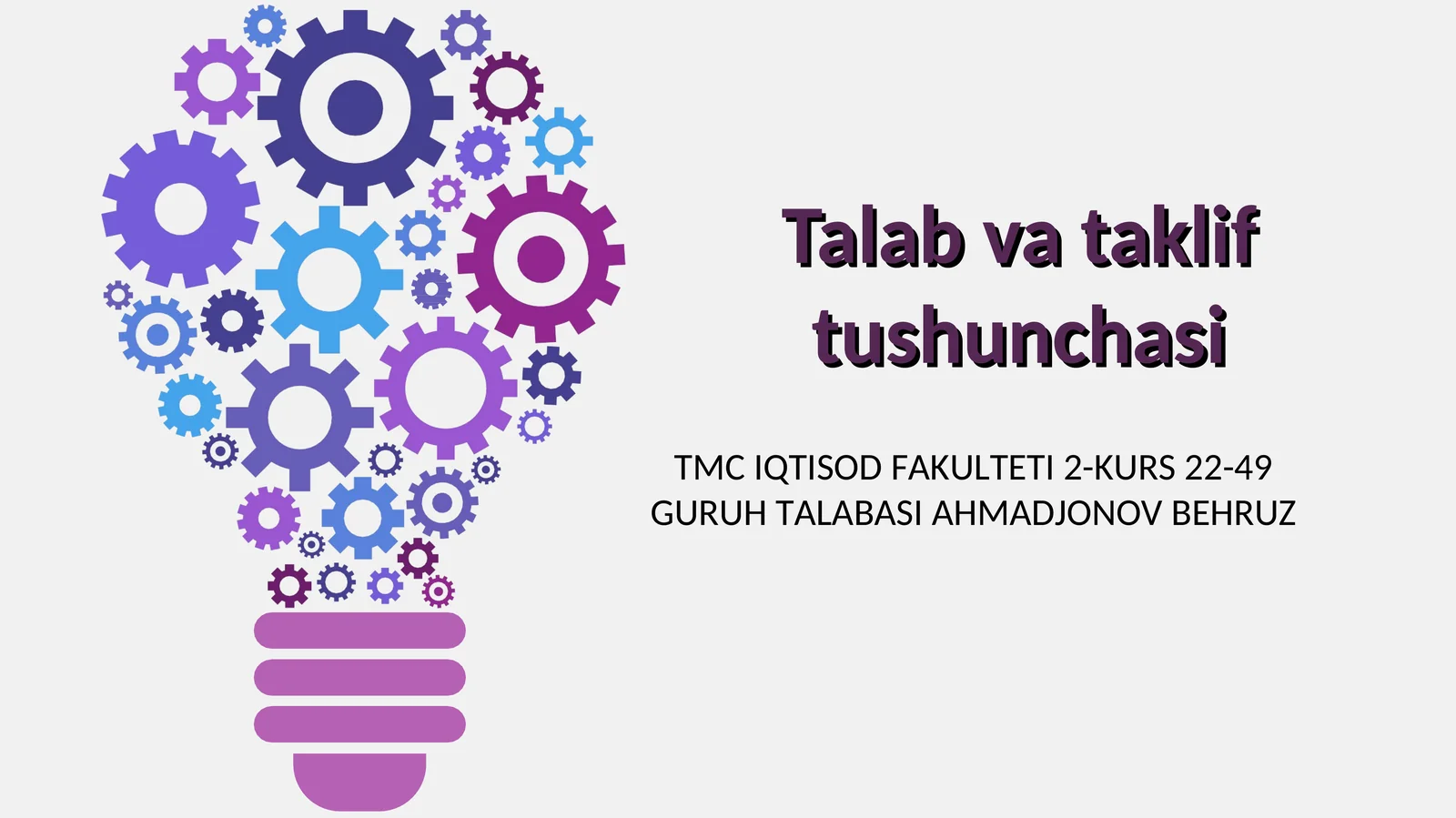 talab va taklif