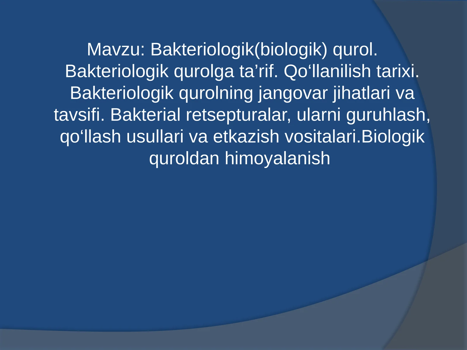 Bakteriologik(biologik) qurol